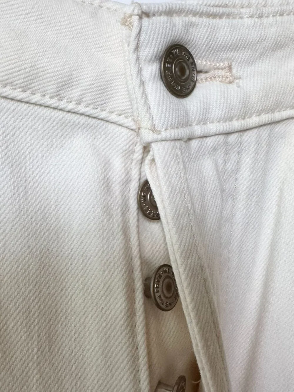 Free People We The Free Willow Floral Embroidery Jeans Cream 27